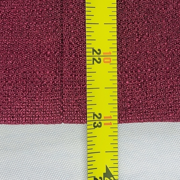 Kasper ASL Blazer Size 14 Textured Padded Shoulders Front Slits Red Wine Color - Picture 7 of 10